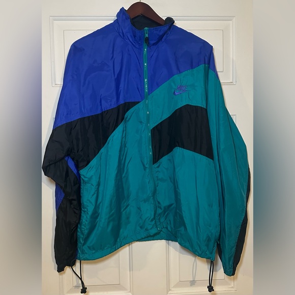 green blue nike windbreaker